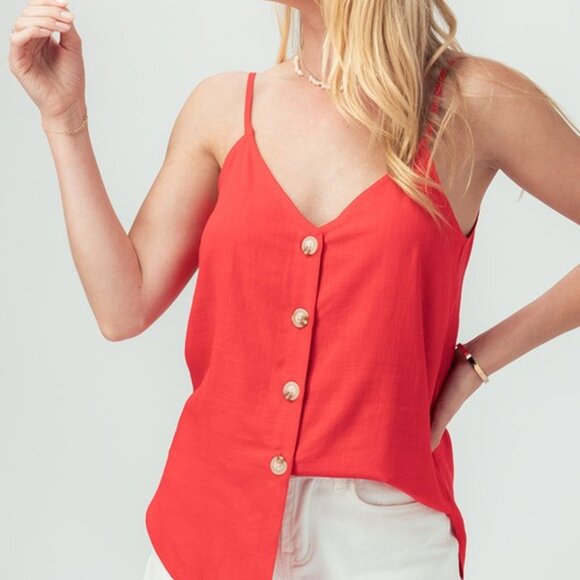 Linen Red Cami - Picture 2 of 8